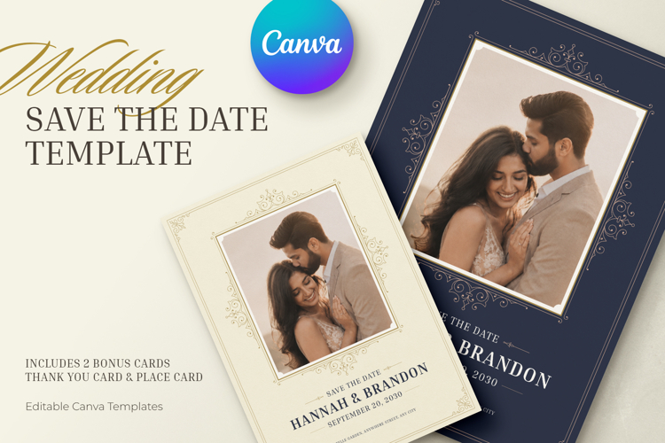 Editable Save the Date Canva Template