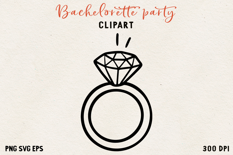Bachelorette Party Line Art Clipart Bride SVG PNG EPS