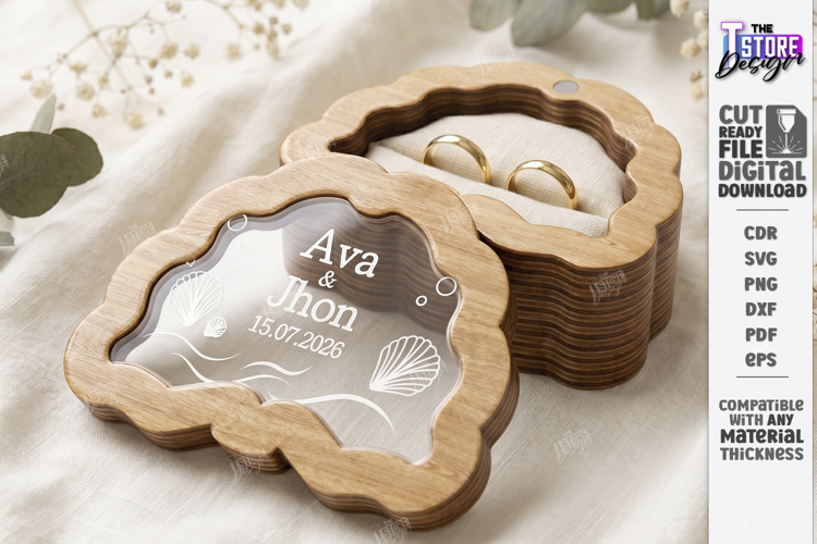 Personalized Wedding Ring Box Laser Cut | Laser Engraved