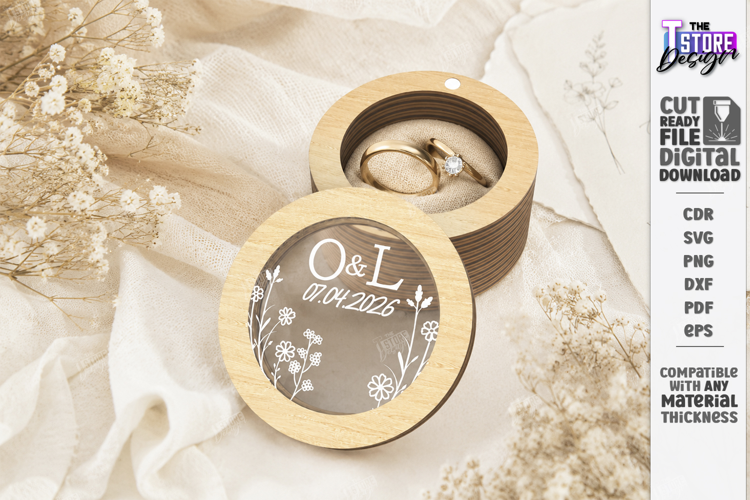 Personalized Wedding Ring Box Laser Cut | Laser Engraved