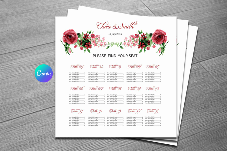 Wedding Seating Chart Template