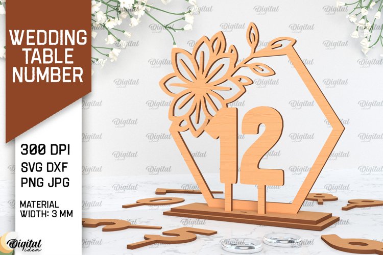 Wedding Table Number Laser Cut. Wedding Decor SVG