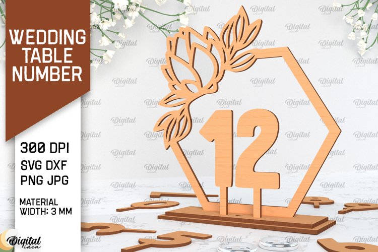 Wedding Table Number Laser Cut. Wedding Decor SVG