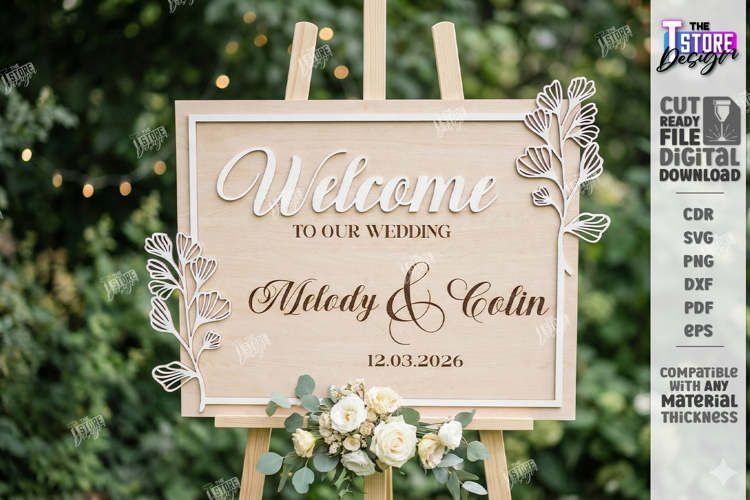 Wedding Welcome Sign Laser Cut | Wedding Reception Decor SVG