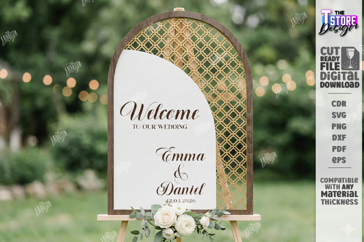 Wedding Welcome Sign Laser Cut | Wedding Reception Decor SVG