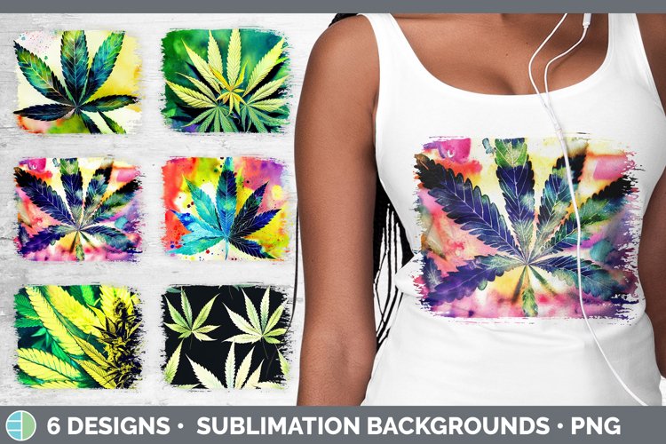 Marijuana Distressed Sublimation Background Panel