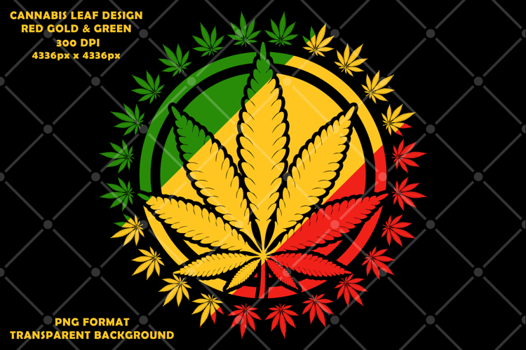 Rasta Colors Cannabis Leaf Design
