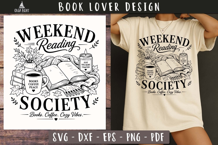 Weekend Reading Society Book lover SVG PNG