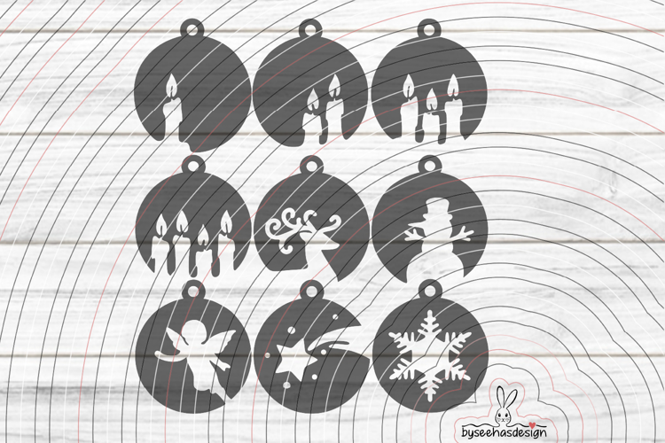 Christmas tree baubles Cutting file SVG DXF