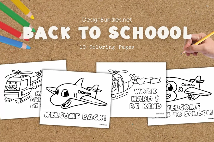 Back to School with Cute Animals Educational Coloring Pages