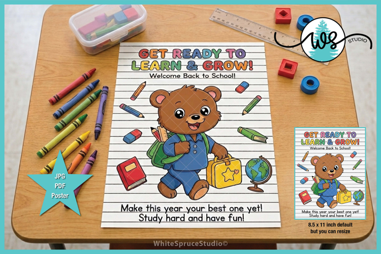 Welcome Back to School Poster Printable JPG PDF