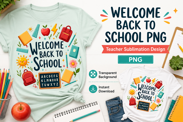 Welcome Back To School Png, Teacher Png, Retro School Png,