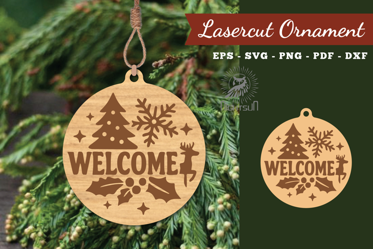 Welcome Christmas Lasercut Ornament