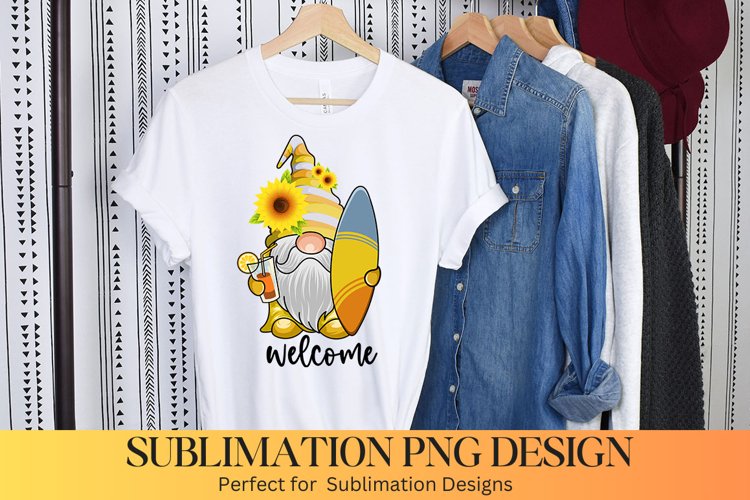 Welcome Gnomes - Sunflower Sublimation Design