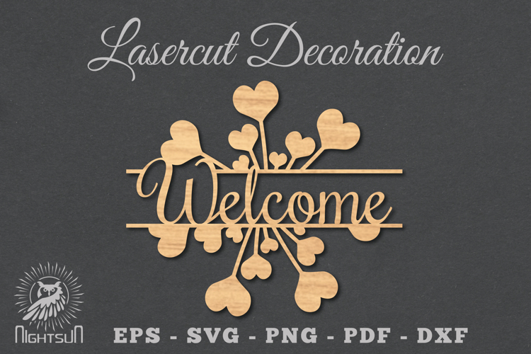 Welcome Flower Laser Cut SVG