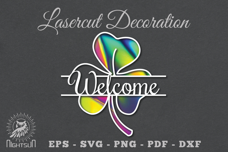 Welcome Flower Laser Cut SVG
