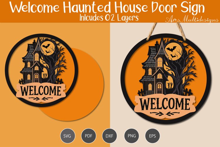 welcome haunted house door sign example image 1