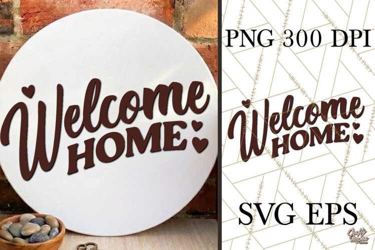 Welcome Home SVG Door Sign example image 1
