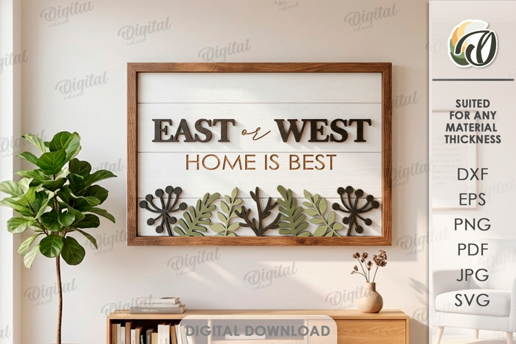 3D Home Wall Decor Laser Cut. Wall Layered Sign SVG