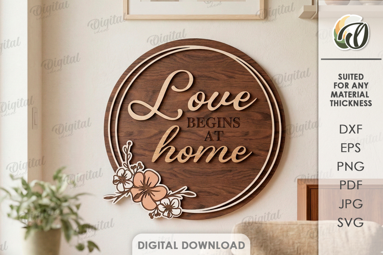 3D Home Decor Laser Cut. Round Sign. Wall Decor SVG