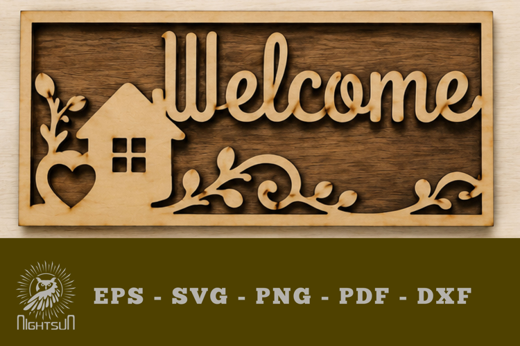Welcome Lasercut Decoration SVG