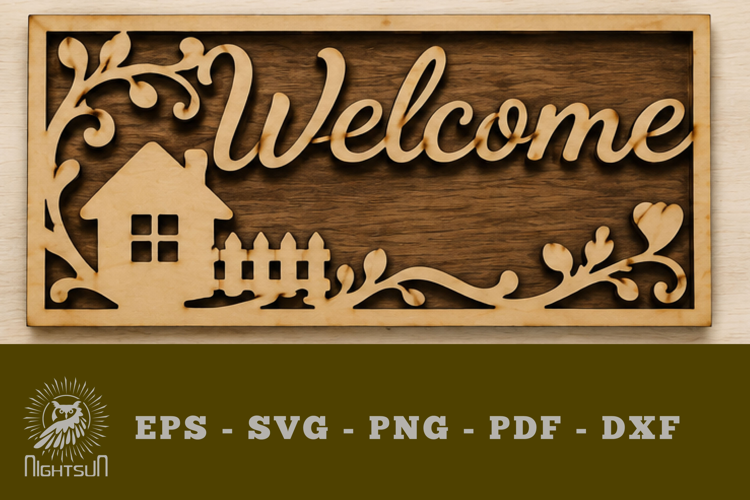 Welcome Lasercut Decoration SVG