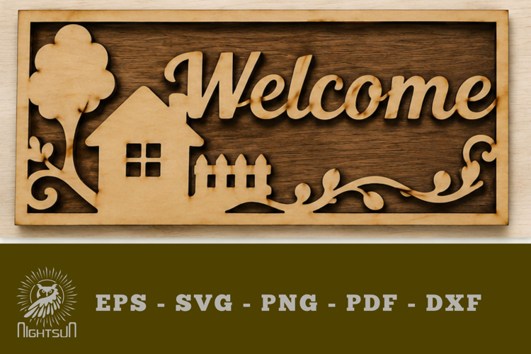 Welcome Lasercut Decoration SVG