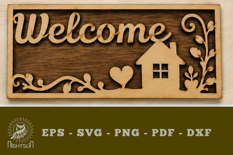 Welcome Lasercut Decoration SVG