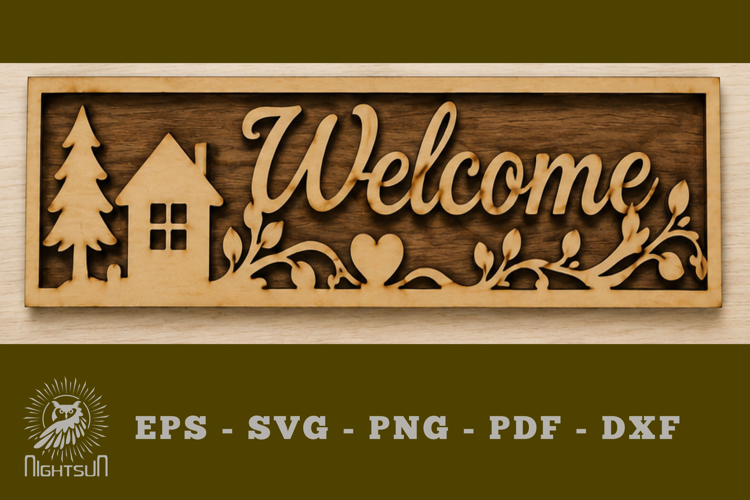 Welcome Lasercut Decoration SVG