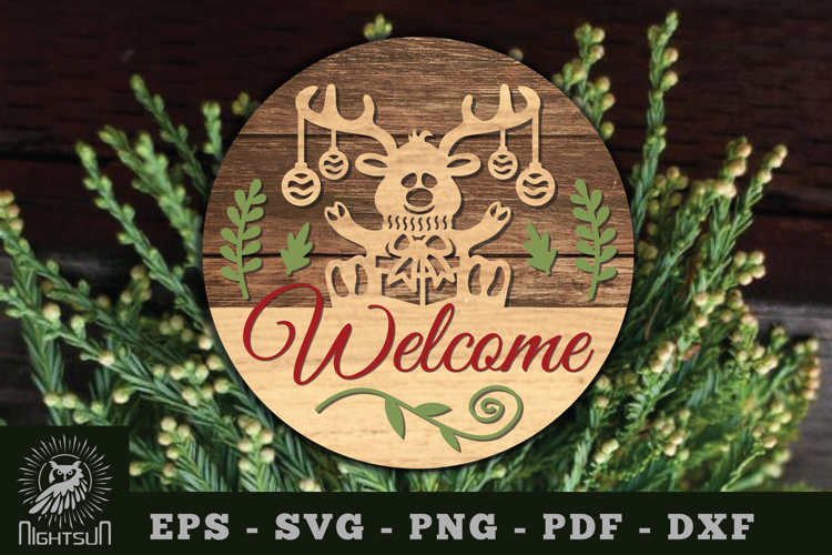 Welcome Round Laser Cut Sign