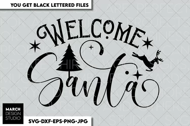 Welcome Santa Door Hanger Sublimation PNG