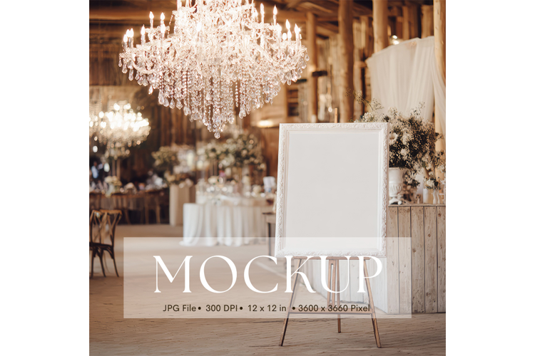 Welcome Sign Mockup Photo Frame Wedding Sign Canvas Mockup1