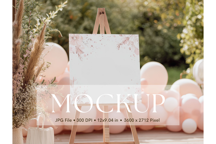 Welcome Sign Mockup Photo Frame Wedding Sign Canvas Mockup