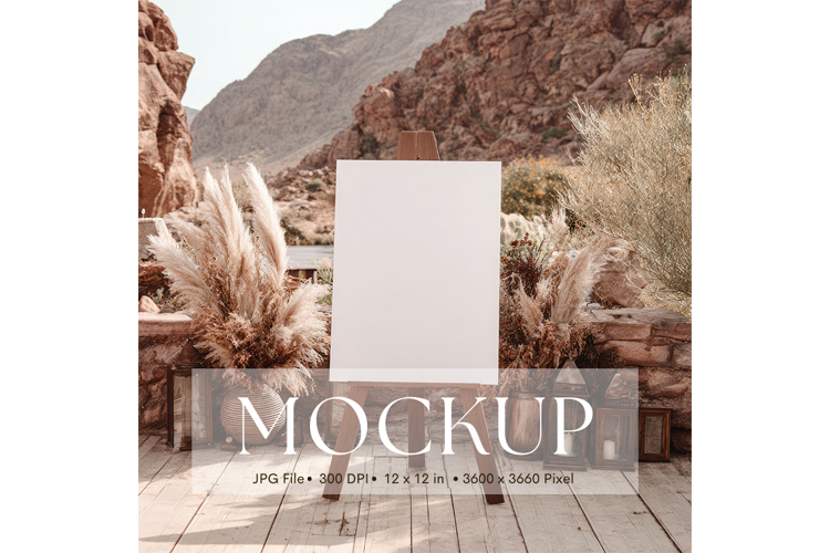 Welcome Sign Mockup Photo Frame Wedding Sign Canvas Mockup10