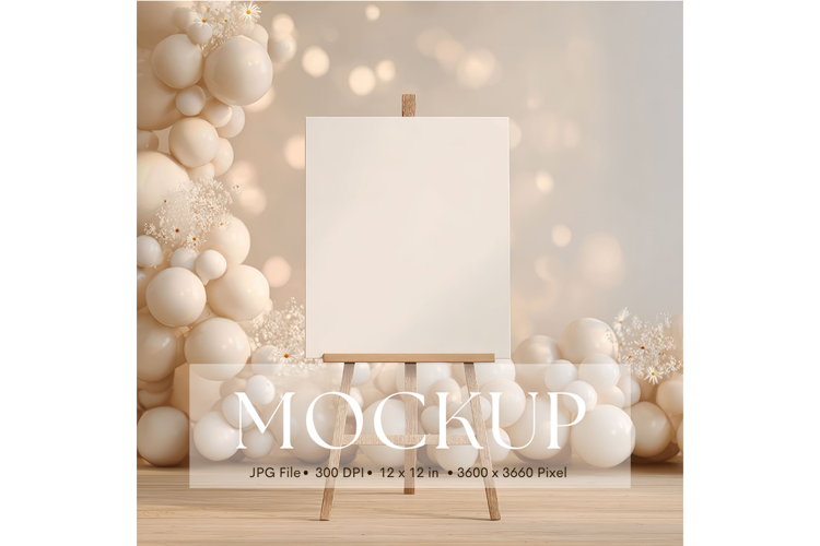 Welcome Sign Mockup Photo Frame Wedding Sign Canvas Mockup