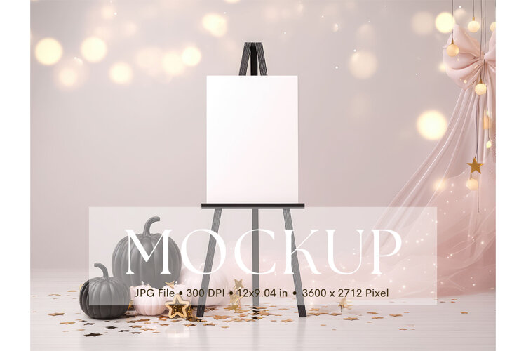 Welcome Sign Mockup Photo Frame Wedding Sign Canvas Mockup example image 1