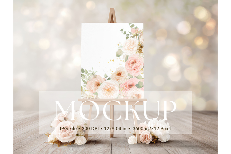Welcome Sign Mockup Photo Frame Wedding Sign Canvas Mockup
