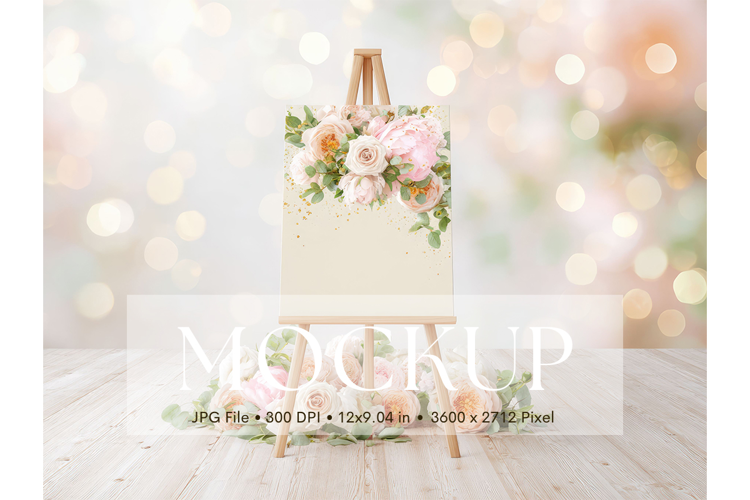 Welcome Sign Mockup Photo Frame Wedding Sign Canvas Mockup