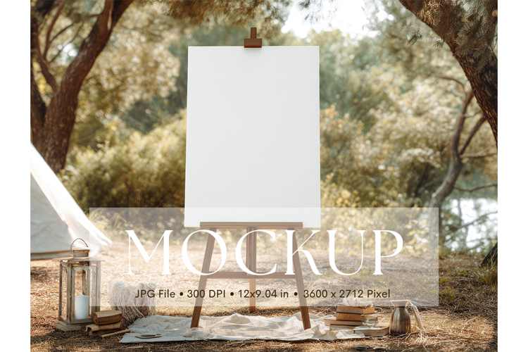Welcome Sign Mockup Photo Frame Wedding Sign Canvas Mockup