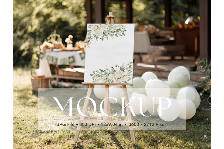 Welcome Sign Mockup Photo Frame Wedding Sign Canvas Mockup