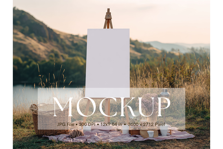 Welcome Sign Mockup Photo Frame Wedding Sign Canvas Mockup