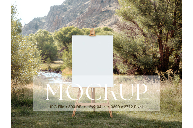 Welcome Sign Mockup Photo Frame Wedding Sign Canvas Mockup