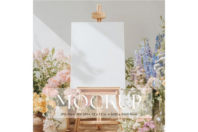 Welcome Sign Mockup Photo Frame Wedding Sign Canvas Mockup