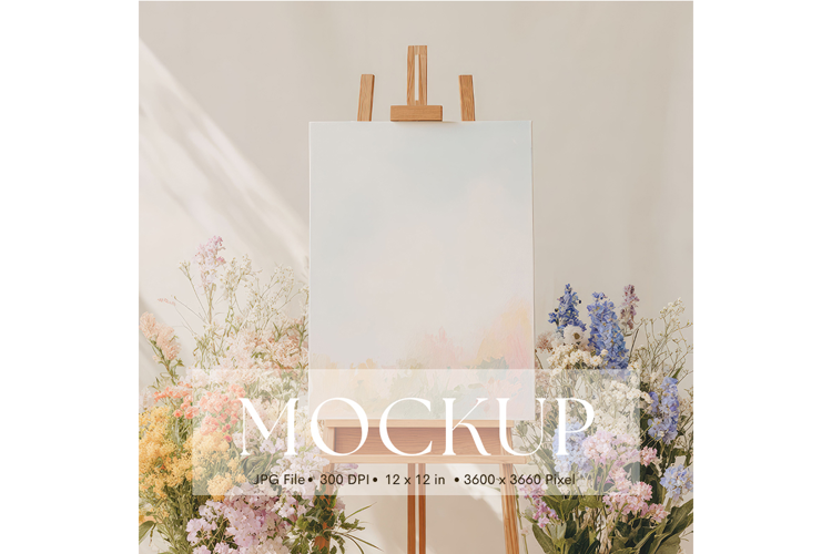 Welcome Sign Mockup Photo Frame Wedding Sign Canvas Mockup