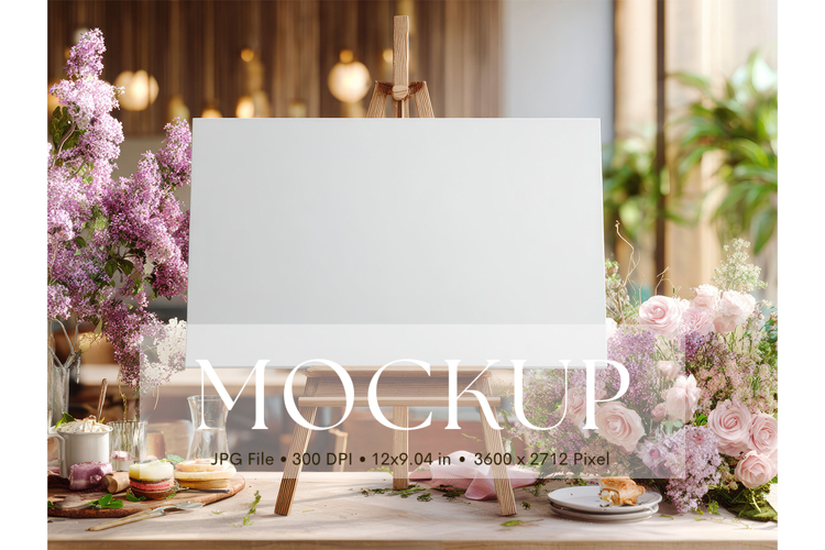 Welcome Sign Mockup Photo Frame Wedding Sign Canvas Mockup