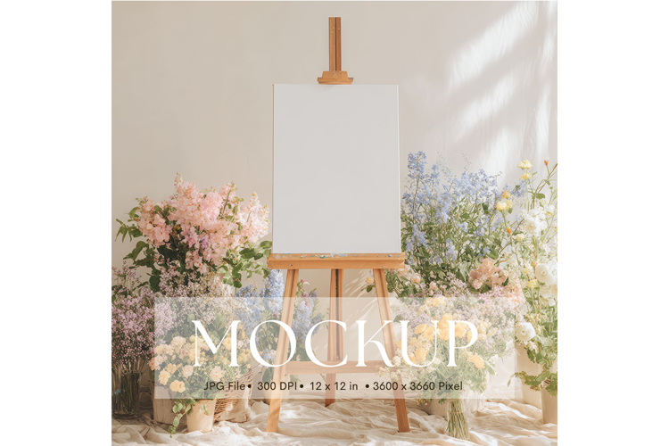 Welcome Sign Mockup Photo Frame Wedding Sign Canvas Mockup