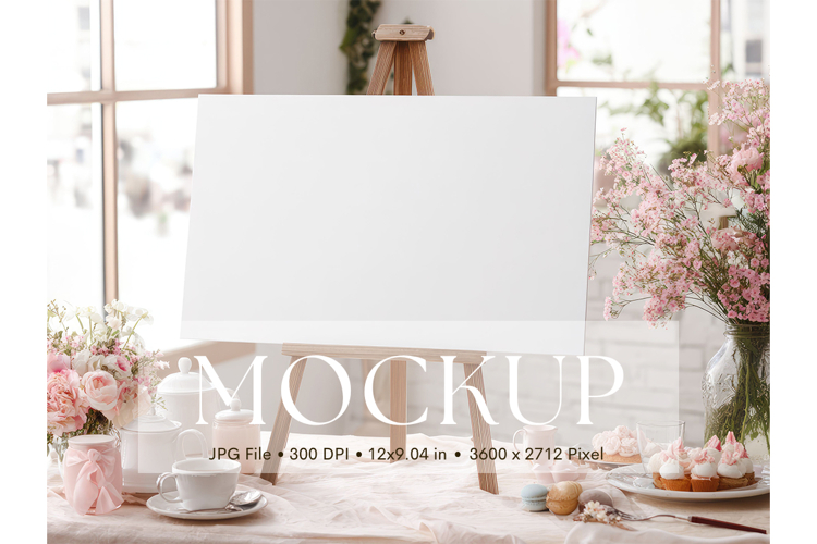 Welcome Sign Mockup Photo Frame Wedding Sign Canvas Mockup