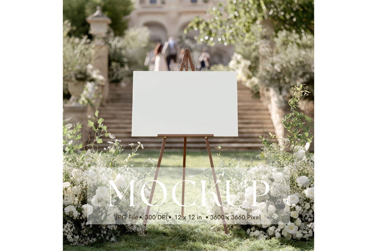 Welcome Sign Mockup Photo Frame Wedding Sign Canvas Mockup