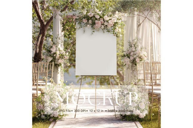 Welcome Sign Mockup Photo Frame Wedding Sign Canvas Mockup