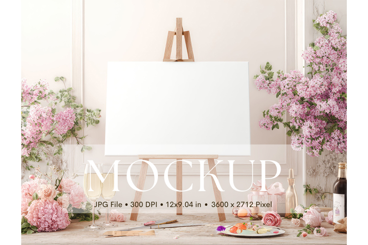 Welcome Sign Mockup Photo Frame Wedding Sign Canvas Mockup